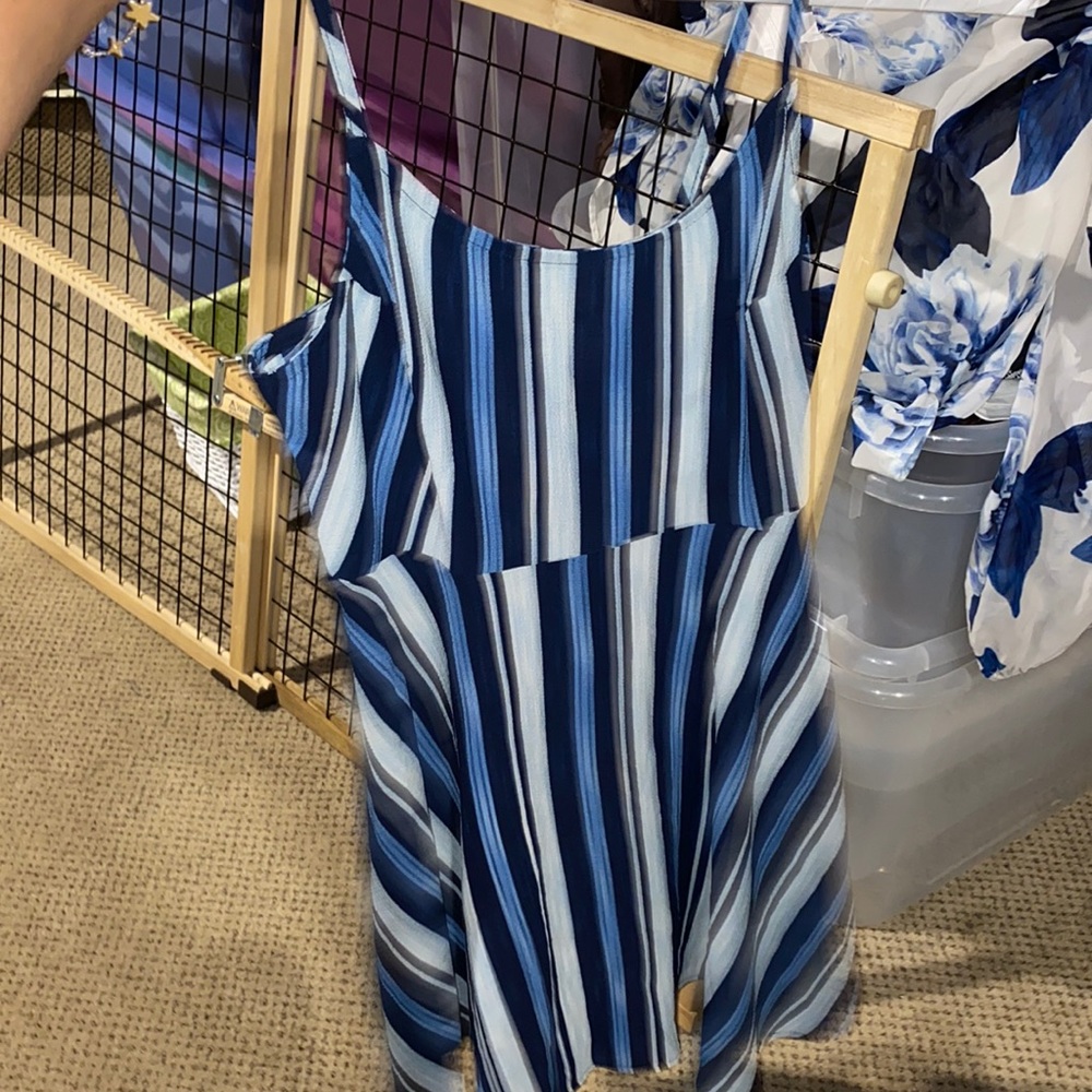 Show me Your Mumu Blue Lace-Up Dress